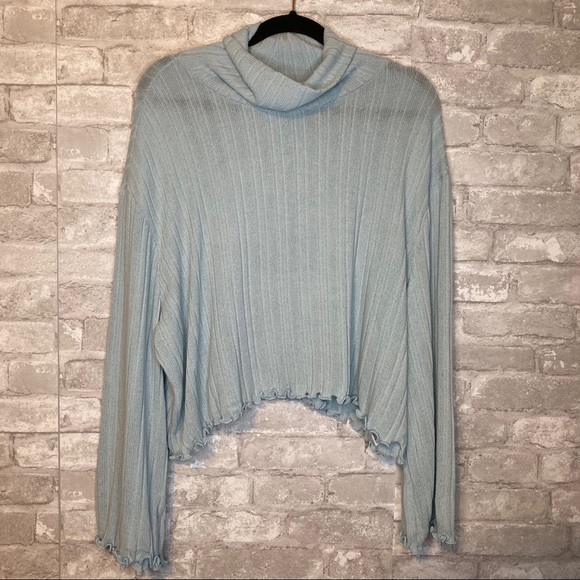 Abound Sweaters - Abound Women's Ribbed Lettuce Edge Turtleneck XL
